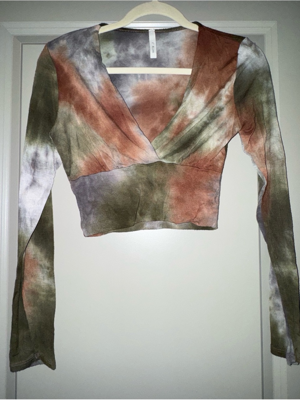 Tie-Dye Wrap Crop Top - Olive & Rust